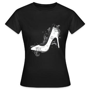 Mode Talons Hauts À La Mode - T-shirt Femme - noir - Devant - AI Model Female 172 dark (172cm)