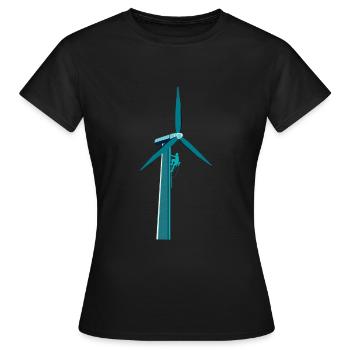 Wind Power Climbing Wind Wind Energy - Women's T-Shirt - black - Front - AI Model Female 172 dark (172cm)