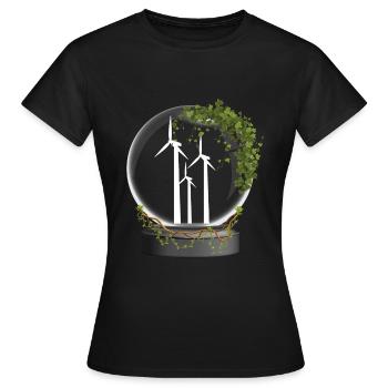 Énergie éolienne Boule de verre Énergie éolienne Énergie éolienne - T-shirt Femme - noir - Devant - AI Model Female 172 dark (172cm)