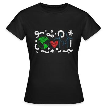 Wind Power Heart Earth Wind Wind Energy - Women's T-Shirt - black - Front - AI Model Female 172 dark (172cm)