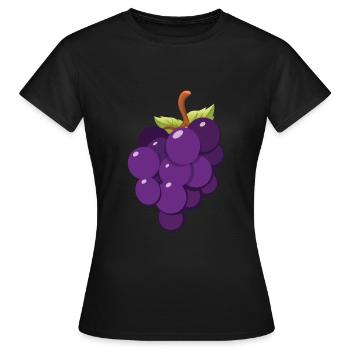 Cartoon Raisins Vin Amateur De Vin - T-shirt Femme - noir - Devant - AI Model Female 172 dark (172cm)