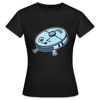 Mignon Robot Aspirateur Aspirateur - T-shirt Femme - noir - Devant - AI Model Female 172 dark (172cm)