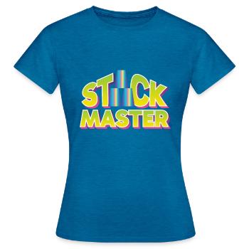 Empilage de gobelets Stack Master - T-shirt Femme - bleu saphir antique chiné - Devant - AI Model Female 172 dark (172cm)