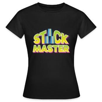 Empilage de gobelets Stack Master - T-shirt Femme - noir - Devant - AI Model Female 172 dark (172cm)