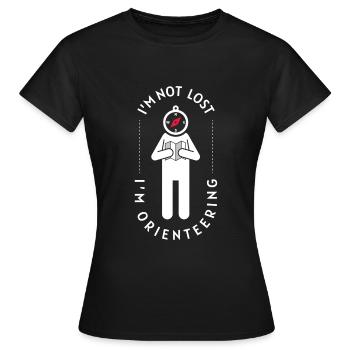 Course d’orientation Je ne suis pas perdu Orientation - T-shirt Femme - noir - Devant - AI Model Female 172 dark (172cm)