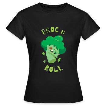 Broc´n´Roll Brokkoli Gesundes Gemüse - Frauen T-Shirt - Schwarz - Vorne - AI Model Female 172 dark (172cm)