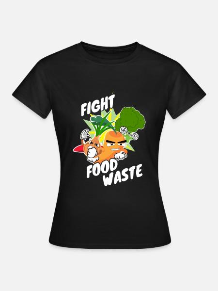 Fight Food Waste Essen Verschwendung - T-shirt dam - svart