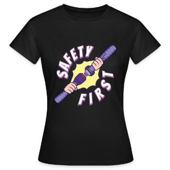 Ceinture de sécurité Safety First - T-shirt Femme - noir - Devant - AI Model Female 172 dark (172cm)