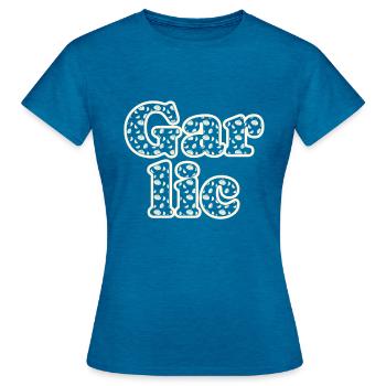 Légumes à l’ail - T-shirt Femme - bleu saphir antique chiné - Devant - AI Model Female 172 dark (172cm)