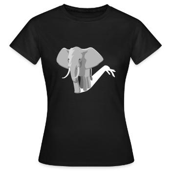 Jeu d’ombres Éléphant d’ombre - T-shirt Femme - noir - Devant - AI Model Female 172 dark (172cm)