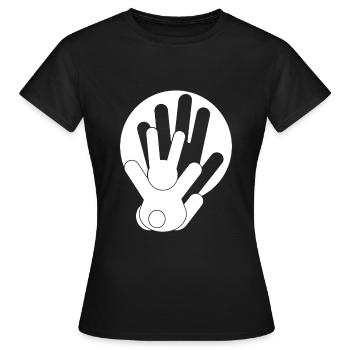 Jeu d’ombres Mains d’ombre Lapin - T-shirt Femme - noir - Devant - AI Model Female 172 dark (172cm)