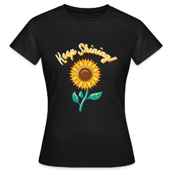 Keep Shining Sonnenblumen Florist Blumen - Frauen T-Shirt - Schwarz - Vorne - AI Model Female 172 dark (172cm)