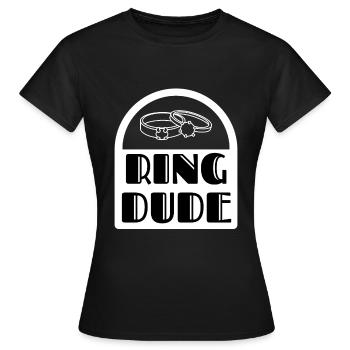 Ring Dude Ring Bearer Wedding Wedding - Women's T-Shirt - black - Front - AI Model Female 172 dark (172cm)