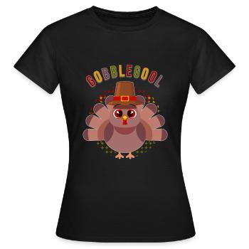 Gobblegool Thanksgiving Turkey - Women's T-Shirt - black - Front - AI Model Female 172 dark (172cm)