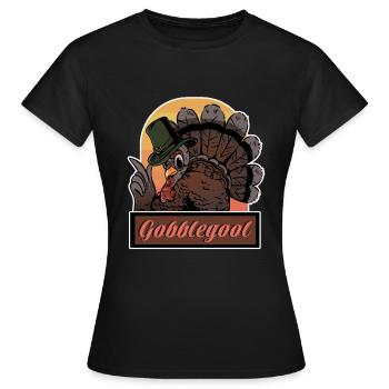 Gobblegool Thanksgiving Turkey - Women's T-Shirt - black - Front - AI Model Female 172 dark (172cm)