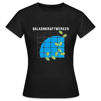 Centrale électrique de balcon Solaire Photovoltaïque - T-shirt Femme - noir - Devant - AI Model Female 172 dark (172cm)