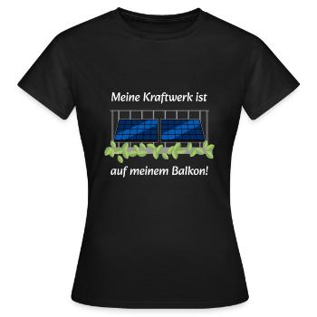 My Power Plant Balcony Power Plant Solar - Women's T-Shirt - black - Front - AI Model Female 172 dark (172cm)