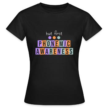 Langage de conscience phonémique - T-shirt Femme - noir - Devant - AI Model Female 172 dark (172cm)