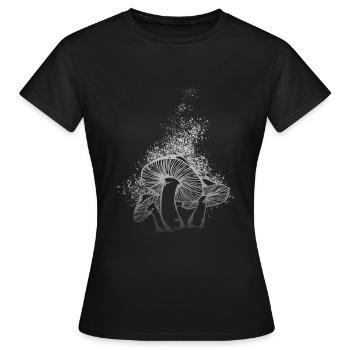 Spores fongiques Variété fongique Champignons - T-shirt Femme - noir - Devant - AI Model Female 172 dark (172cm)