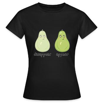 Funny Pears Disappear Appear - Women's T-Shirt - black - Front - AI Model Female 172 dark (172cm)