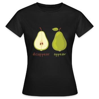 Disappear Appear Funny Pears - Women's T-Shirt - black - Front - AI Model Female 172 dark (172cm)