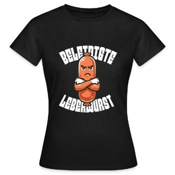 Offended liverwurst Humorous motif - Women's T-Shirt - black - Front - AI Model Female 172 dark (172cm)