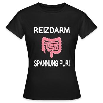 Intestin irritable Tension Humour pur Digestion - T-shirt Femme - noir - Devant - AI Model Female 172 dark (172cm)