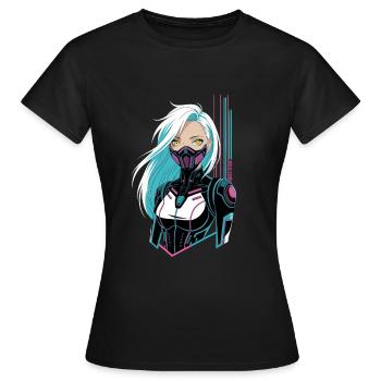 Fille cyberpunk - T-shirt Femme - noir - Devant - AI Model Female 172 dark (172cm)