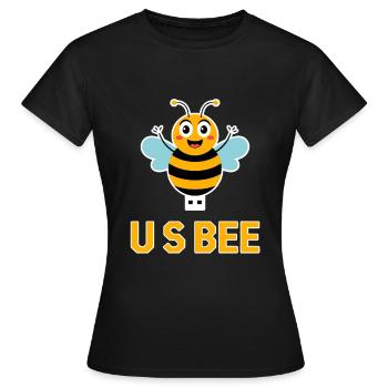 USBEE Bee avec clé USB - T-shirt Femme - noir - Devant - AI Model Female 172 dark (172cm)