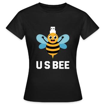 USBEE Bee avec clé USB - T-shirt Femme - noir - Devant - AI Model Female 172 dark (172cm)