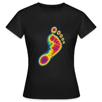 Faszinierendes Wärmebild Fußabdruck - Frauen T-Shirt - Schwarz - Vorne - AI Model Female 172 dark (172cm)