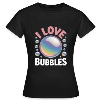 J’aime les bulles de savon Bulles pour enfants - T-shirt Femme - noir - Devant - AI Model Female 172 dark (172cm)