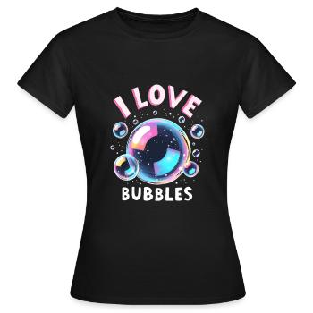 J’aime les bulles de savon Bulles pour enfants - T-shirt Femme - noir - Devant - AI Model Female 172 dark (172cm)