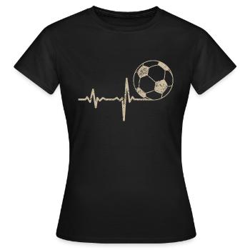 Cadeau Heartbeat Football - T-shirt Femme - noir - Devant - AI Model Female 172 dark (172cm)
