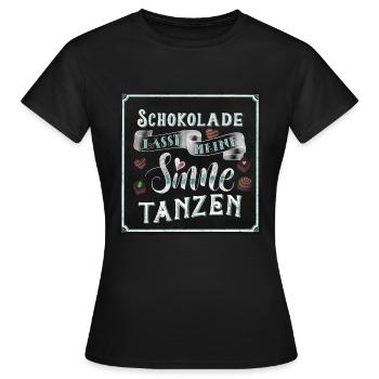 Schokolade - Frauen T-Shirt - Schwarz - Vorne - AI Model Female 172 dark (172cm)