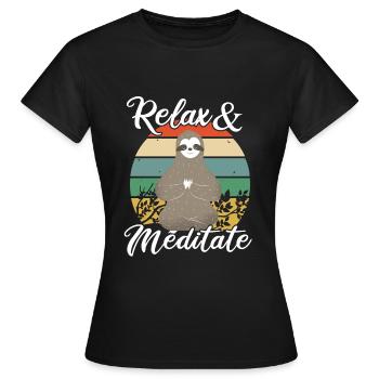 Relax & Meditate - Relax meditation - Women's T-Shirt - black - Front - AI Model Female 172 dark (172cm)