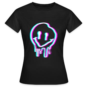 Smile Acid Trippy Trip - Women's T-Shirt - black - Front - AI Model Female 172 dark (172cm)