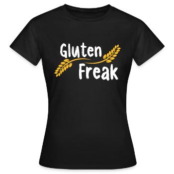 Gluten Freak - Frauen T-Shirt - Schwarz - Vorne - AI Model Female 172 dark (172cm)