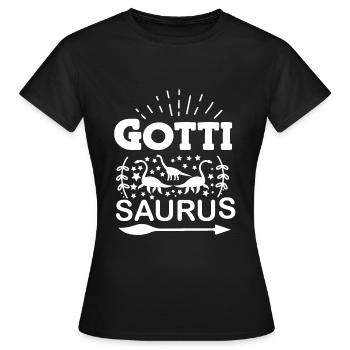 Gotti Saurus Gotti Schweiz Patentante - Frauen T-Shirt - Schwarz - Vorne - AI Model Female 172 dark (172cm)