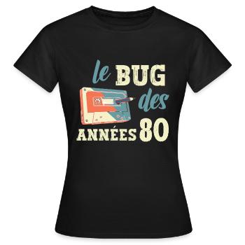le bug des années 80 - T-shirt Femme - noir - Devant - AI Model Female 172 dark (172cm)
