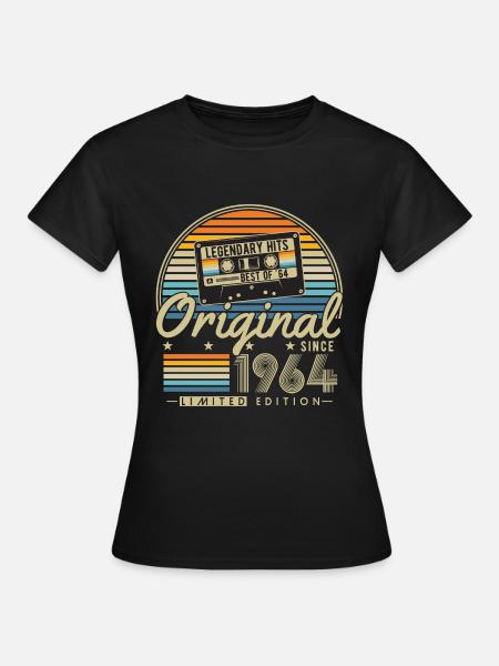 Original 1964 Jahrgang Vintage Geburtstag Retro - Dame-T-shirt - sort