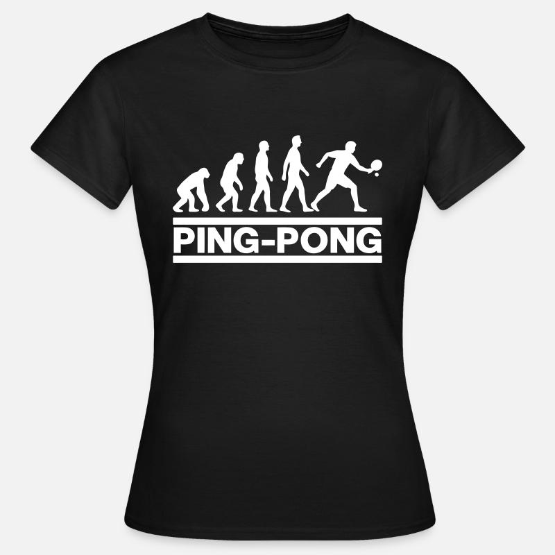 Évolution Ping-Pong Ping Pong PingPong - T-shirt Femme - noir