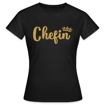 Chefin - Frauen T-Shirt - Schwarz - Vorne - AI Model Female 172 dark (172cm)