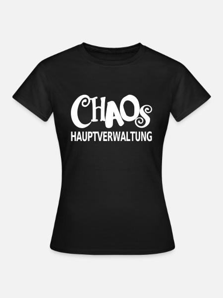 Chaos Hauptverwaltung lustiger Spruch Mütter Papa - Frauen T-Shirt - Schwarz