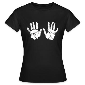 Handabdrücke - Frauen T-Shirt - Schwarz - Vorne - AI Model Female 172 dark (172cm)