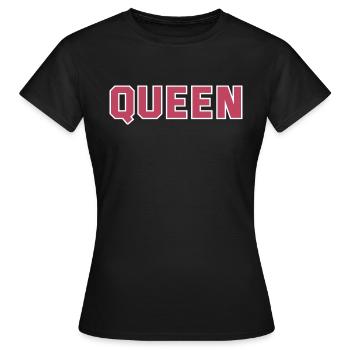 Tenue de couple rouge reine - T-shirt Femme - noir - Devant - AI Model Female 172 dark (172cm)
