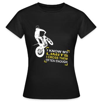 Trial - Trialsport - Moto Trial - Motorcycle Trial - Women's T-Shirt - black - Front - AI Model Female 172 dark (172cm)