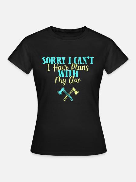 Axt werfen Axtwerfen - Frauen T-Shirt - Schwarz