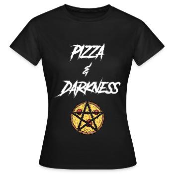 Pizza gothique et ténèbres - T-shirt Femme - noir - Devant - AI Model Female 172 dark (172cm)
