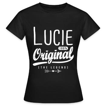 Lucie ORIGINAL shirt personnalisé prénom Lucie - T-shirt Femme - noir - Devant - AI Model Female 172 dark (172cm)